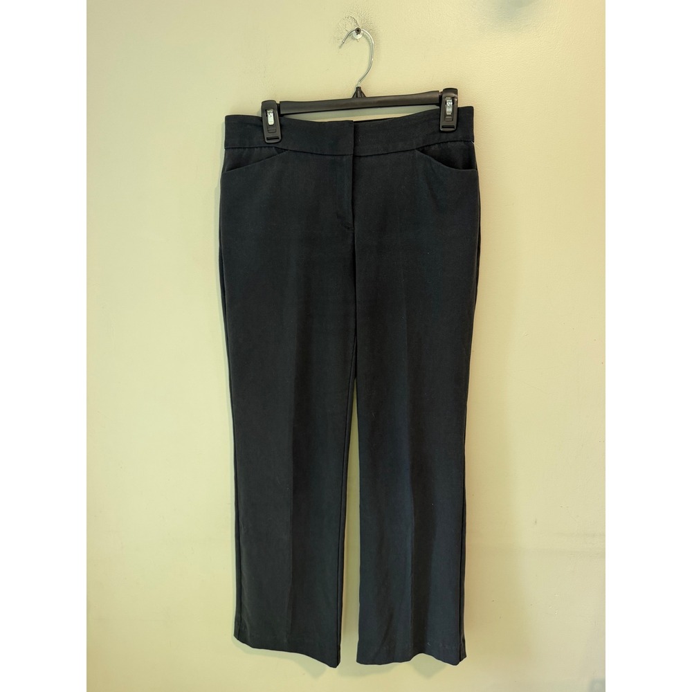 Kim Rogers Womens Black Dress Pants Straight Leg 6S Elastic Waist Professional